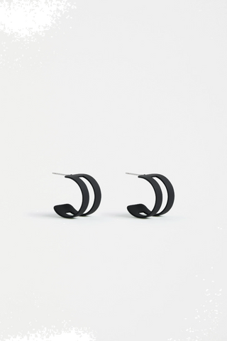 Elk Earrings Beja Hoop - Black