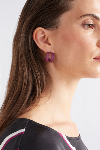 Elk Earrings Beja Hoop - Black