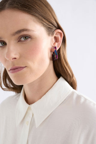 Elk Earrings Spari Hoop - Peacock Multi