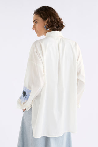 Elk Eiren Relaxed Shirt - White & Lilac Blue | Pink Poppies