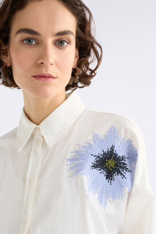 Elk Eiren Relaxed Shirt - White & Lilac Blue | Pink Poppies
