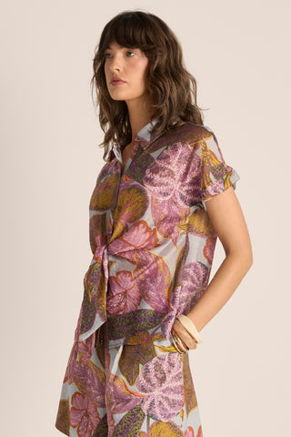 Fate & Becker Daria Tie Shirt - Leaf Print [sz:size 8]