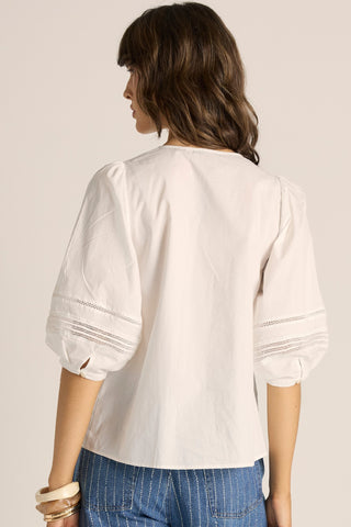 Fate & Becker Freya Lace Trim Blouse - White [sz:size 10]