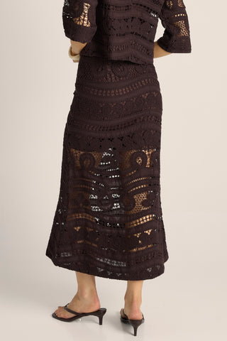 Fate & Becker Top Gaia Lace- Chocolate [sz:size 8]