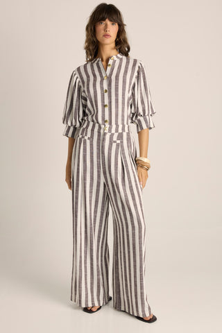 Fate & Becker Saskia Pant - Brown Stripe [sz:size 10]