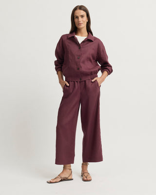 Yarra Trail Tirari Pintuck Pant - Raisin [sz:size 14]