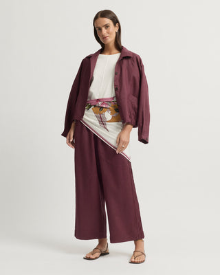 Yarra Trail Tirari Pintuck Pant - Raisin [sz:size 14]