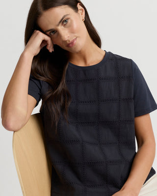 Yarra Trail Lacet Tee - Navy [sz:medium]