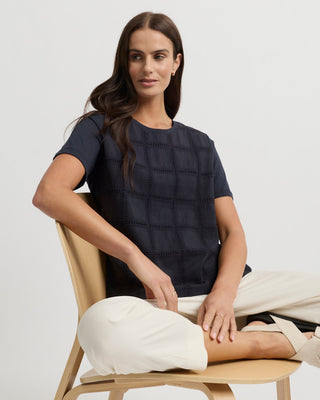 Yarra Trail Lacet Tee - Navy [sz:medium]