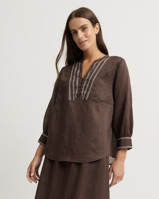 Yarra Trail Grace Blouse - Coco [sz:size 8]