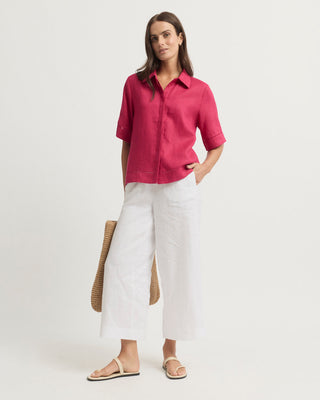 Yarra Trail Tirari Lace Shirt - Raspberry [sz:size 12]