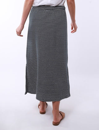 Elm Skirt Travel Stripe Navy/white [sz:size 10]