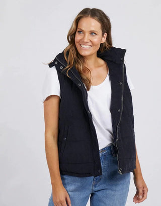 Elm Vest Puffer Cord Navy [sz:small]