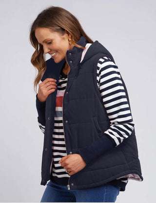 Elm Vest Puffer Cord Navy [sz:small]