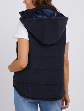 Elm Vest Puffer Cord Navy [sz:small]