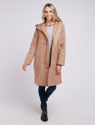 Elm Coat Jordan Tan - Pink Poppies 