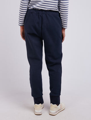 Elm Trackpant Cosy Navy - Pink Poppies 