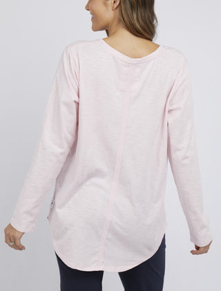 Elm Tee Scoop Ls Peony Pink - Pink Poppies 