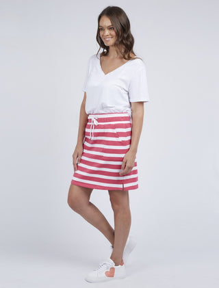 Elm Skirt Cassie Stripe Watermelon - Pink Poppies 