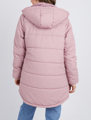 Elm Puffer Jacket Maddie Dusty Pink - Pink Poppies 