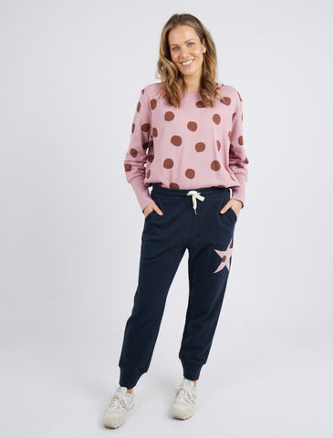 Elm Pant Rising Star Lounge Sapphire - Pink Poppies 
