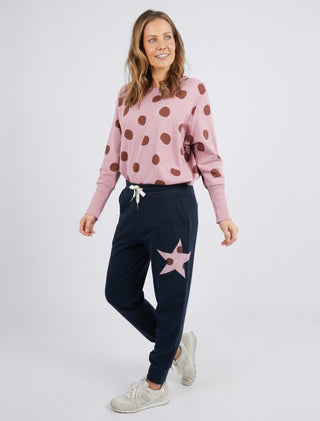 Elm Pant Rising Star Lounge Sapphire - Pink Poppies 