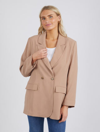 Elm Blazer Rhiannon Mocha - Pink Poppies 