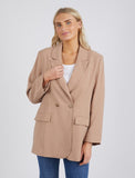 Elm Blazer Rhiannon Mocha - Pink Poppies 