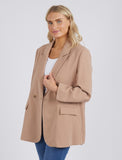 Elm Blazer Rhiannon Mocha - Pink Poppies 