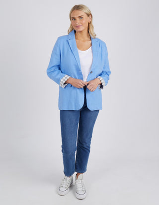 Elm Blazer Millie Cornflower Blue - Pink Poppies 