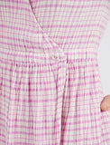 Foxwood Dress Faye Check - Pink Poppies 
