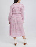 Foxwood Dress Faye Check - Pink Poppies 