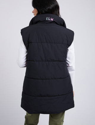 Elm Vest Puffer Longline Black [sz:small]