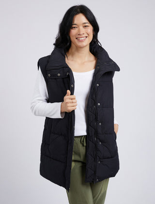 Elm Vest Puffer Longline Black [sz:small]