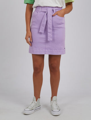 Elm Skirt Denim Clio Periwinkle - Pink Poppies 