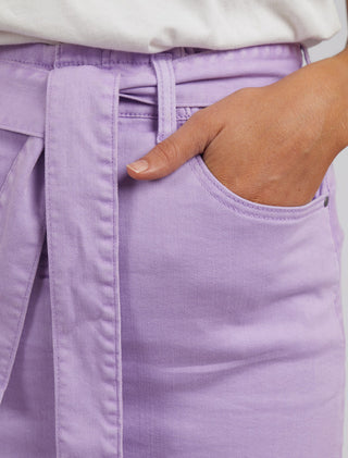 Elm Skirt Denim Clio Periwinkle - Pink Poppies 