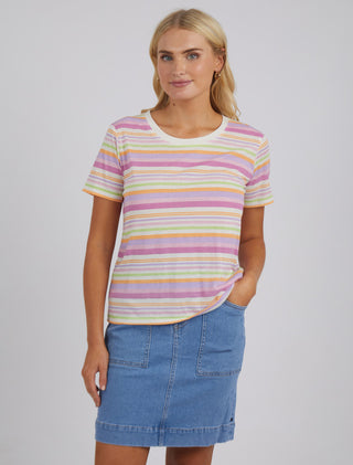 Elm Tee Sorbet Stripe - Pink Poppies 