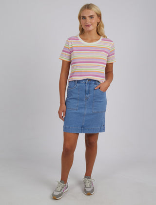 Elm Tee Sorbet Stripe - Pink Poppies 