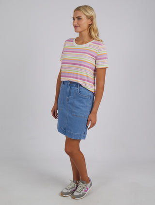 Elm Tee Sorbet Stripe - Pink Poppies 