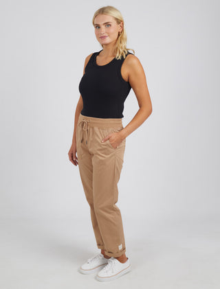 Elm Jogger Pant Carrie Mocha - Pink Poppies 