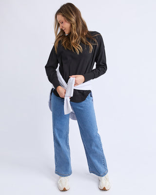 Foxwood Crew Farrah L/s - Black [sz:size 10]