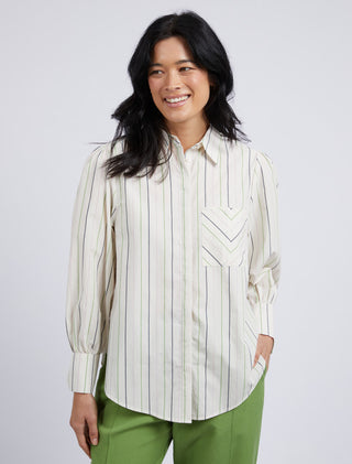 Elm Shirt Sorrel Stripe Ls [sz:size 10]