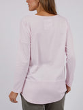 Elm Tee Rib L/s Powder Pink - Pink Poppies 