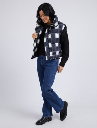 Elm Vest Puffer Cedar Check [sz:small]