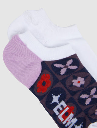 Elm Socks No Show 2pc Jessie Geo