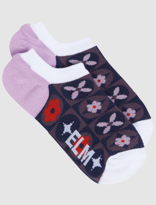 Elm Socks No Show 2pc Jessie Geo