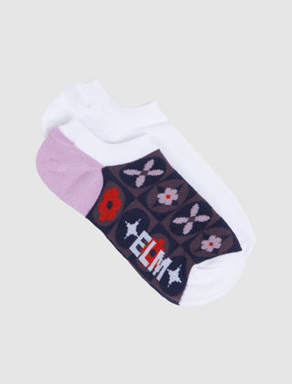 Elm Socks No Show 2pc Jessie Geo