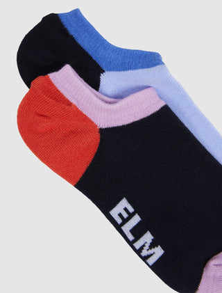 Elm Socks No Show 2pc Block Out