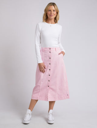 Elm Skirt Florence Button Thru Splendid Pink [sz:size 10]