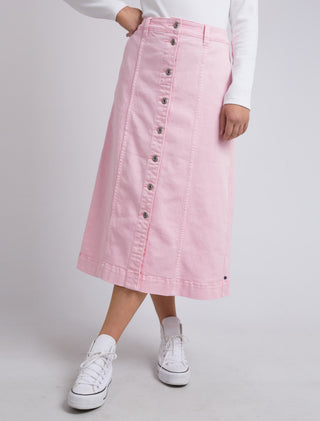 Elm Skirt Florence Button Thru Splendid Pink [sz:size 10]